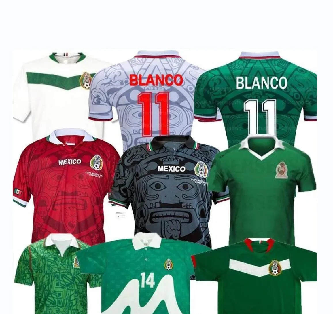 2006 MEXICO RETRO Soccer Jerseys RAFAEL MARQUEZ HOME AWAY 1986 1994 1995 1998 2010  FINAL Uniform Long Sleeve Football Shirt