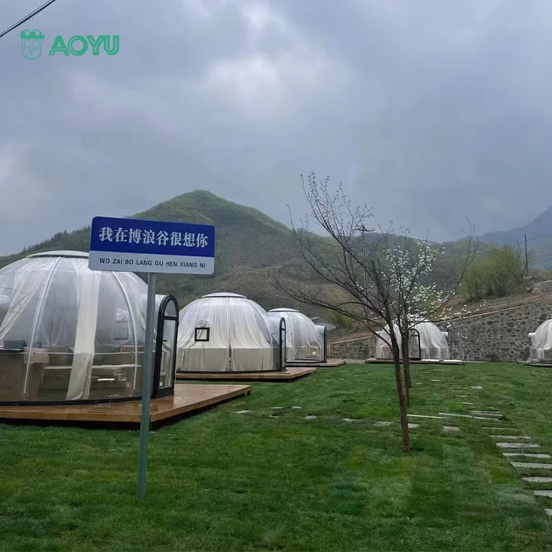 Custom New Polycarbonate Star 360 Degrees Pc Home Hotel Dome Tent House Waterproof Transparent Bubble Tent