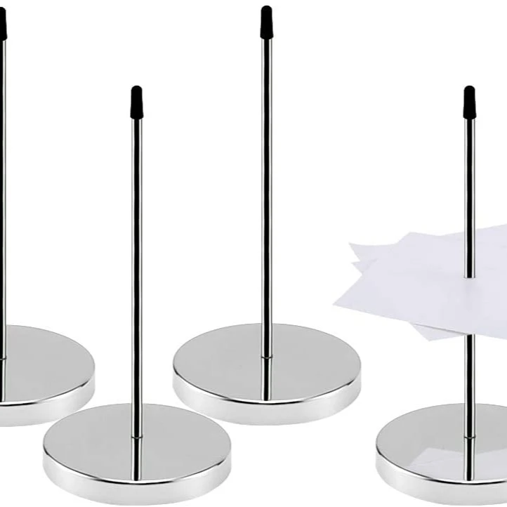 Держатель для записей ZDNT, 4 шт., металлический держатель для чеков, с круглой основой, для ресторана, кухни, офиса, гостиницы