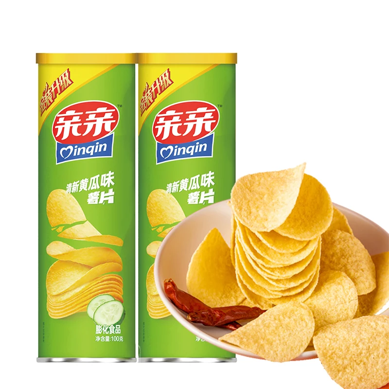 QinQin Food Cucumber Flavored Casual Puffed Potato Chips