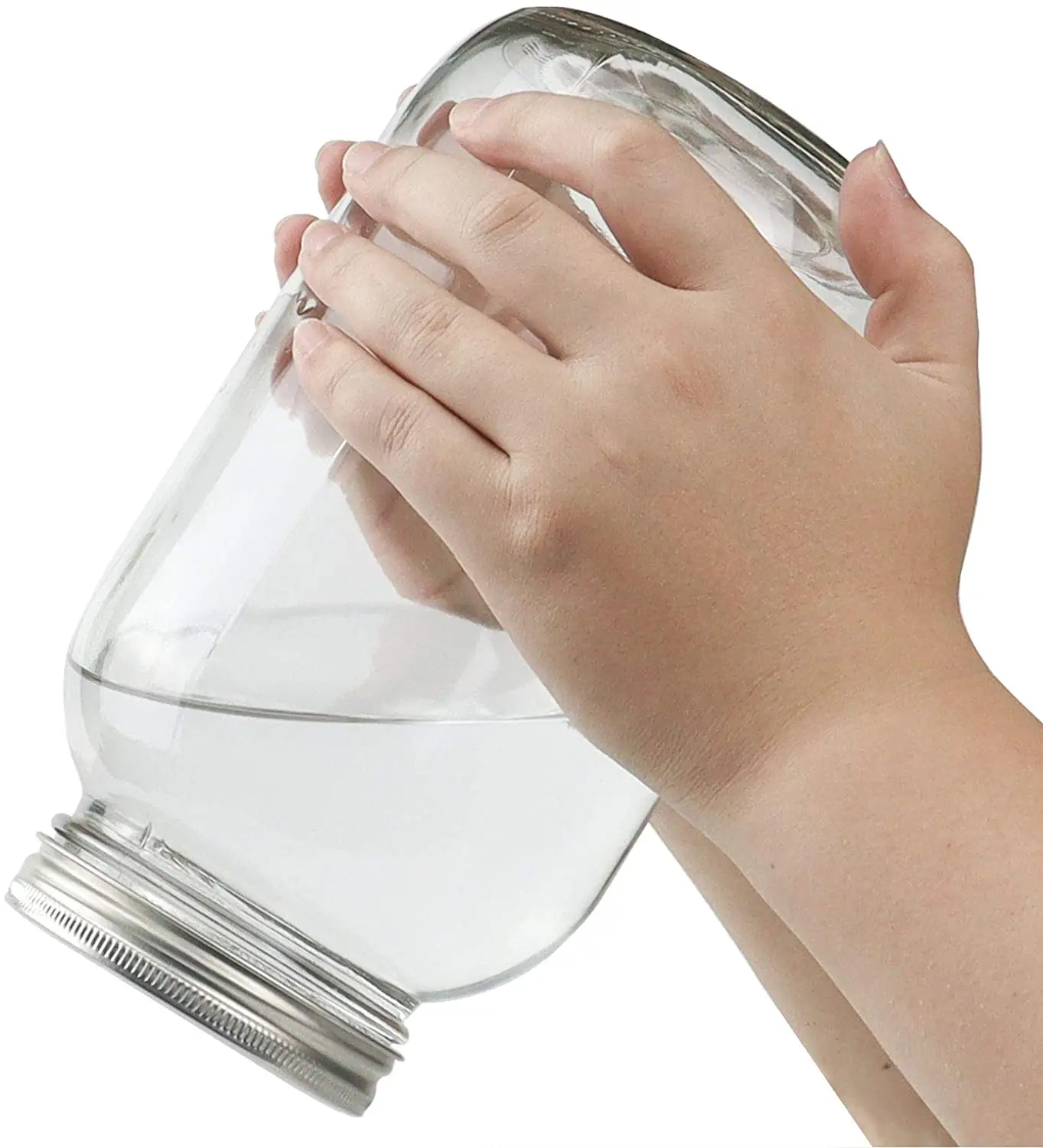 Mason Jars 64 oz Wide Mouth with Lid and Band, Half Gallon Mason Jars with Airtight Lids , Clear Glass Mason Jars