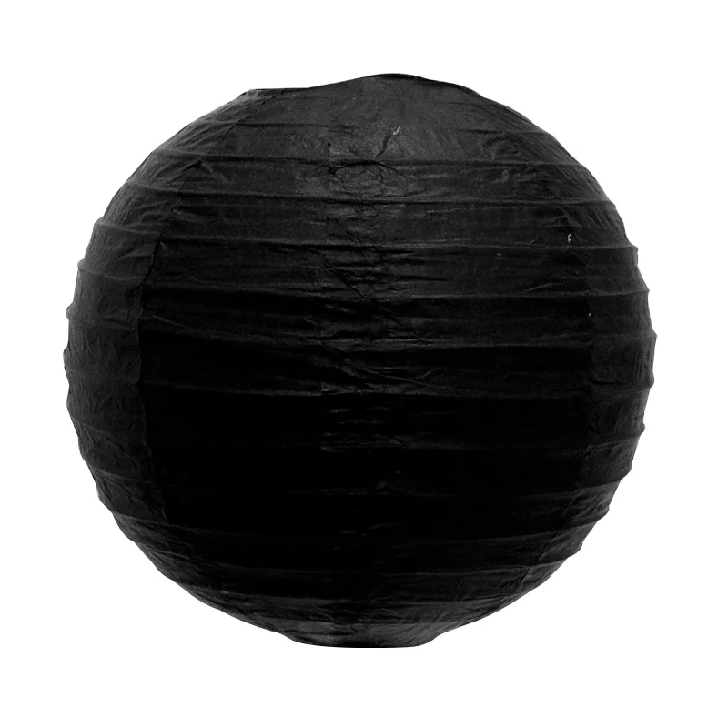 14 Inch Chinese Round  Black Paper Lantern Wedding Hanging Craft Party Decoration 35 cm