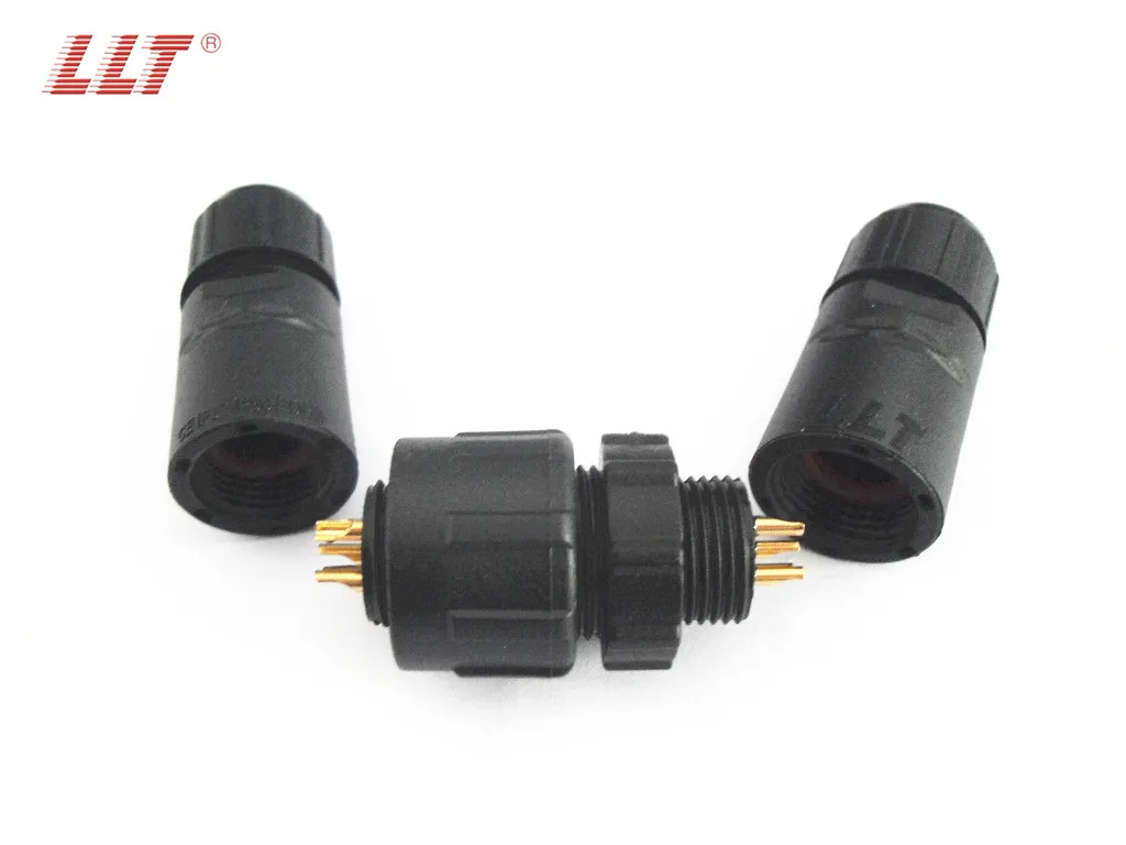 M14 waterproof electric connector 5 pins thread lock assemble male female plug