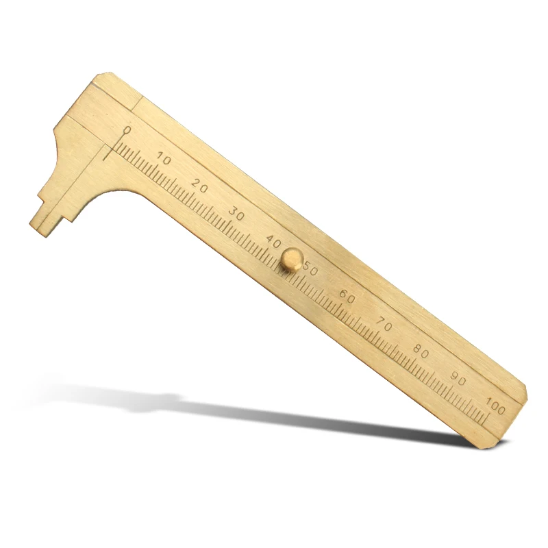 0-100MM Metric Copper Sliding Gauge Ruler Measuring Tool for Gemstones and Jewelry Mini Brass Pocket Ruler brass vernier caliper