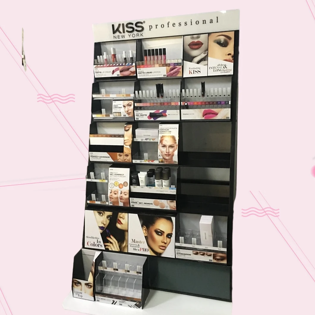 Custom Cosmetic Display Furniture Fixture Cosmetics Shop Decoration Retail Cosmetic Display Shelves Makeup Display RacksShelf