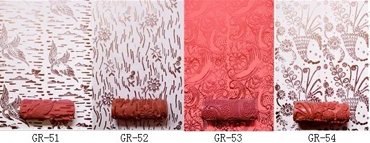 6 inch painting roller pattern design paint roller textured soft rubber wall pattern design paint roller brush