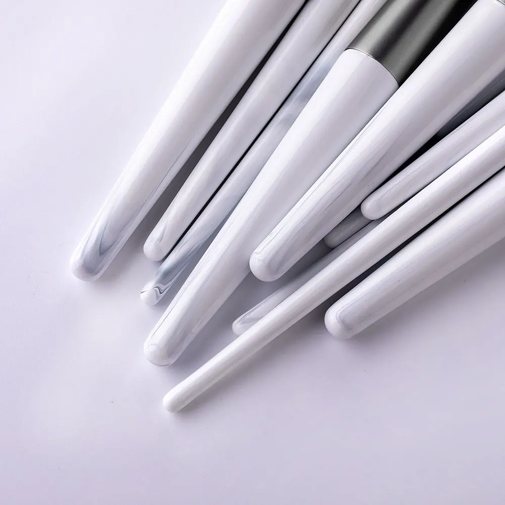
New 12pcs Grey Wood Handle Cosmetic Brush Professional Makeup Brushes Custom Logo 