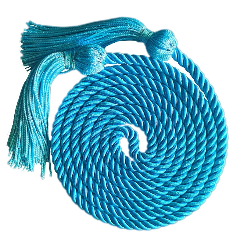 
wholesale factory directly cyan solid color cords honor cords for graduation Graduation Honor Cords 