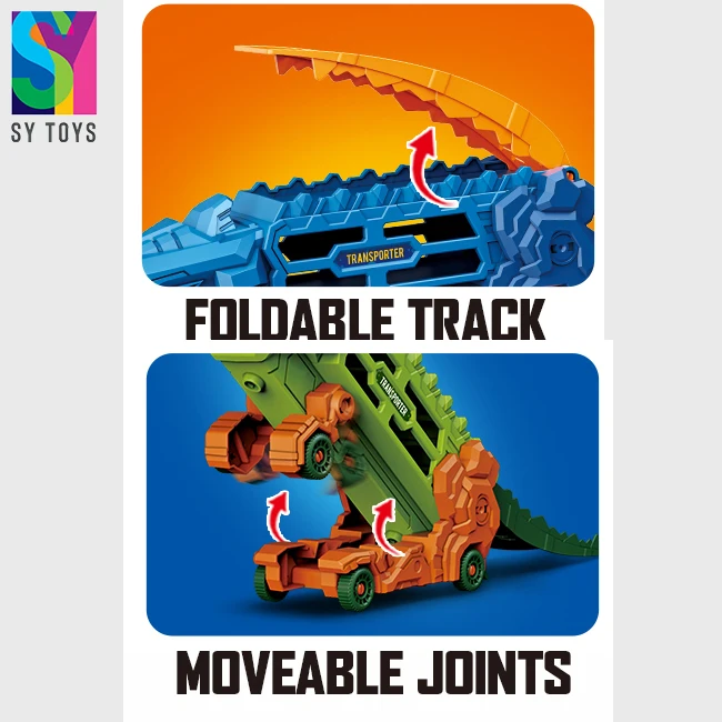 SY Free Wheel Deformation Dinosaur Toy Truck Diecast Car Transport Carrier