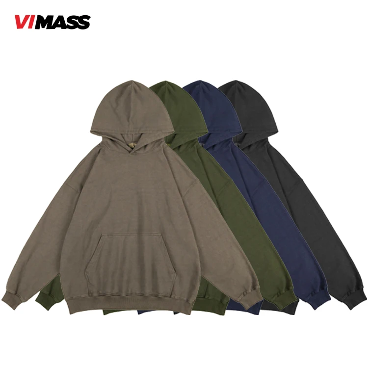 OEM 350 400 GSM Cotton 100% Custom Logo Hoodies Supplier Oversized Trendy Plain Hoodies Men in Bulk