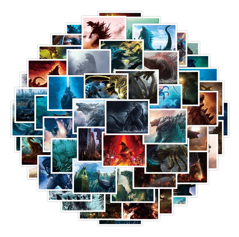 
52pcs/pack America movie Godzilla vs Kong stickers DIY PVCDiary Luggage Helmet cartoon Stickers Personality graffiti stickers 