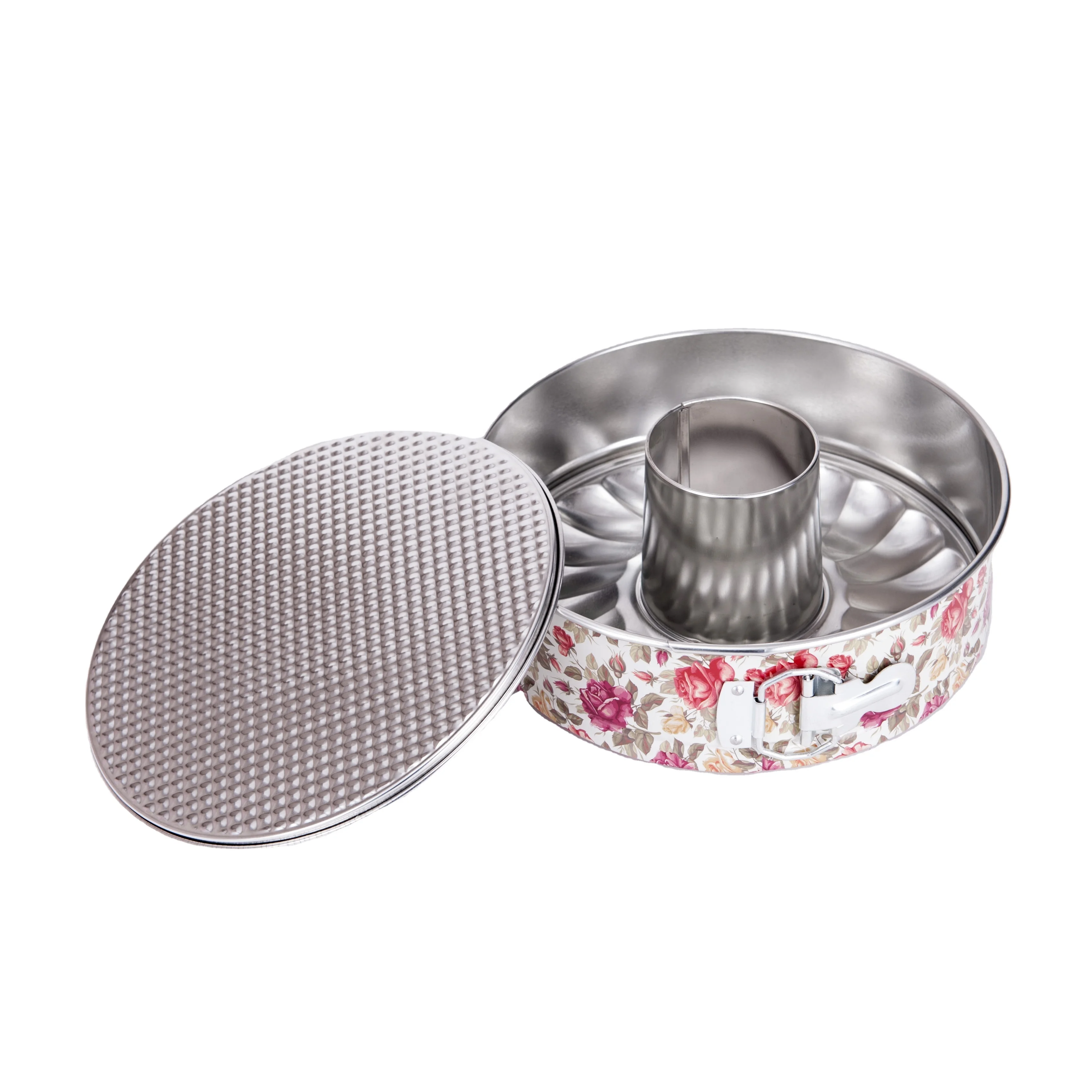 
9.6 Inch Round 2 in 1Springform Bundt Cake Mold with Removable Bottoms 