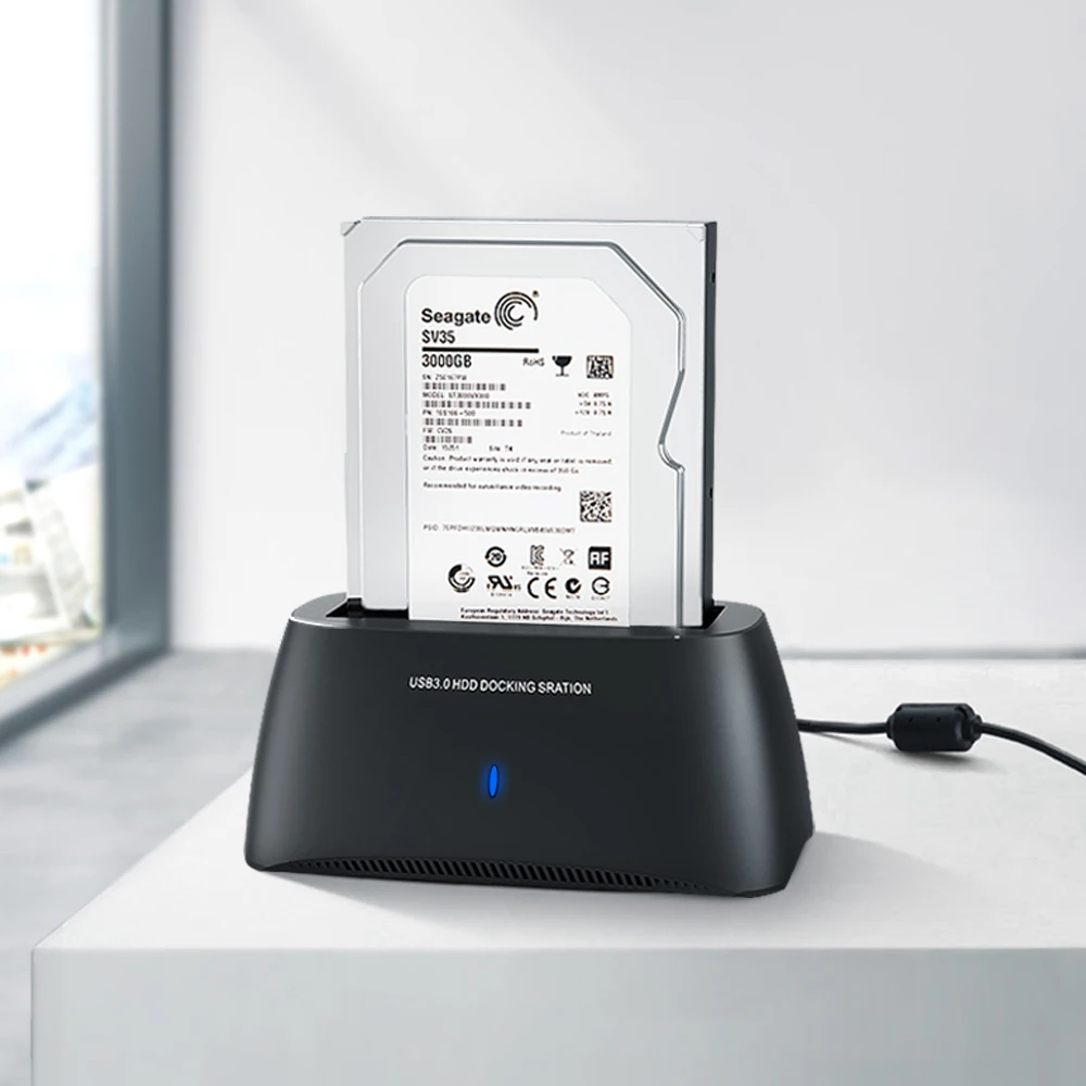 Feixuan Single Bay External HDD Docking Station SATA to USB 3.0 Adapter for 2.5' 3.5' SSD GEN1 5gbps Hard Disk Case PVC+ABS