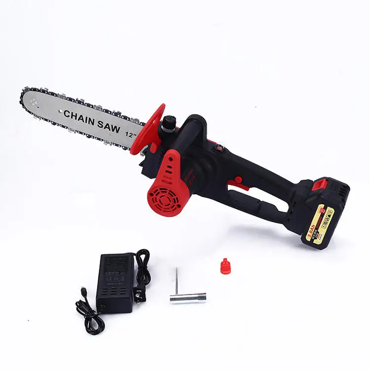 12 inch dual battery chainsaw electric free chain saw handheld  logging chainsaw portable lithium battery chainsaw