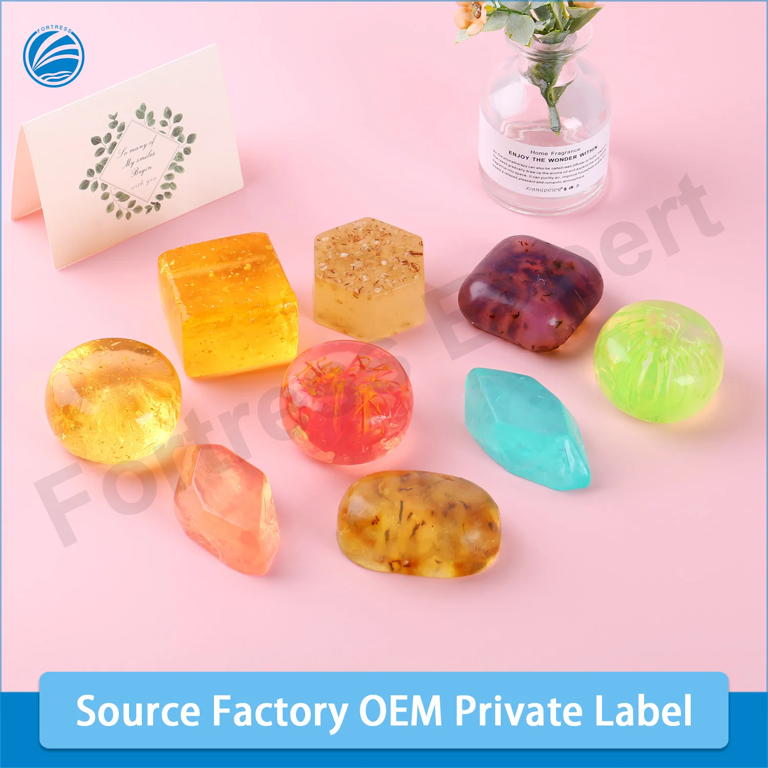 Wholesale Soaps OEM Private Label Custom Dried Flowers Handmade Transparent Base Soap Moisturizing Hydrating Whitening Skin