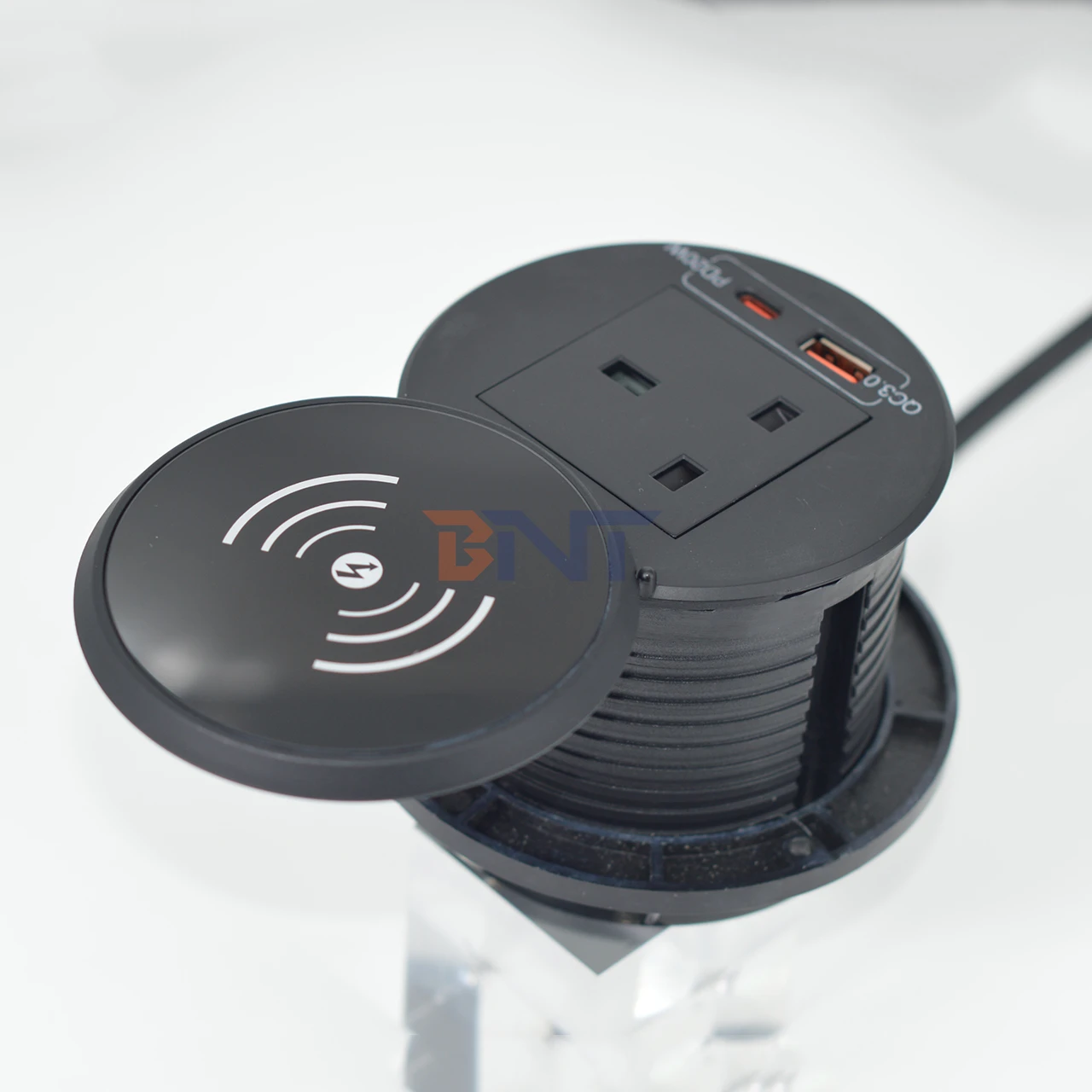 Customized Recessed round Grommet Desktop Tabletop Socket with USB-C Port Hidden in Office Desk Mounted Socket New