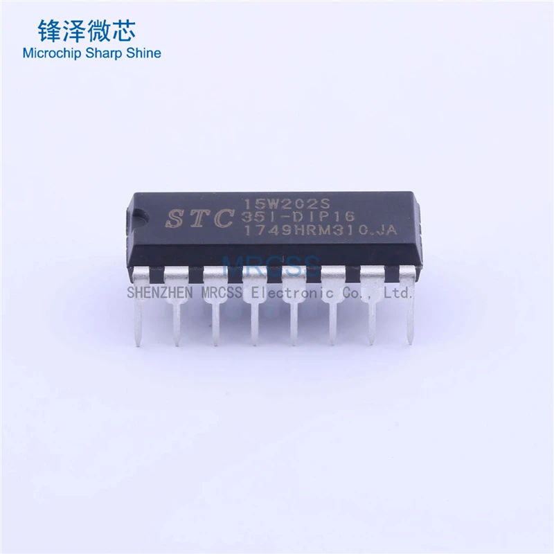 MCU STC15W202S-35I-DIP16 STC15W202 ARM Cortex RISC Flash Electronic Component  STC15W202S-35I-DIP16