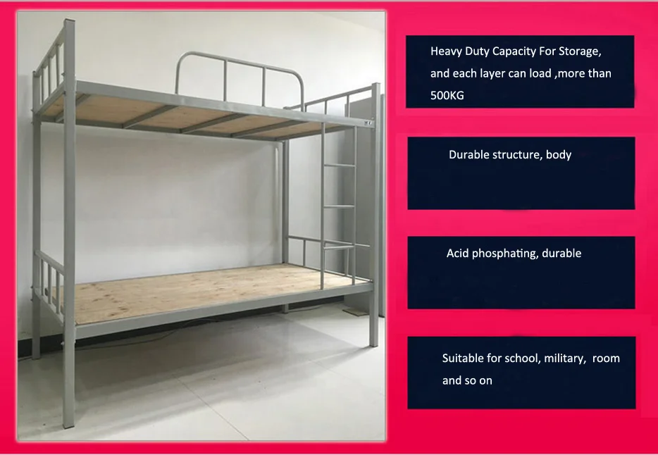Fast Delivery School Furniture Metal Wall Steel Fashion Beds Bunk Bed For Students Or Kids