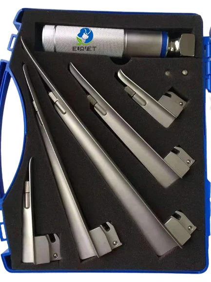 EUR PET Hot Sale Vet Ent Fiber Optic Lamp Veterinary Examination Laryngoscope With 5 Blades for Different Kinds of Animal