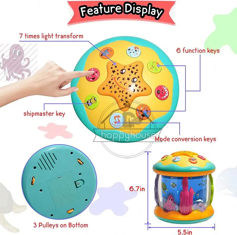 Baby Toys 6 0 12 Months Musical Toy Babies Ocean Rotary Projector Montessori Early Educational Toys with Music Light Kids