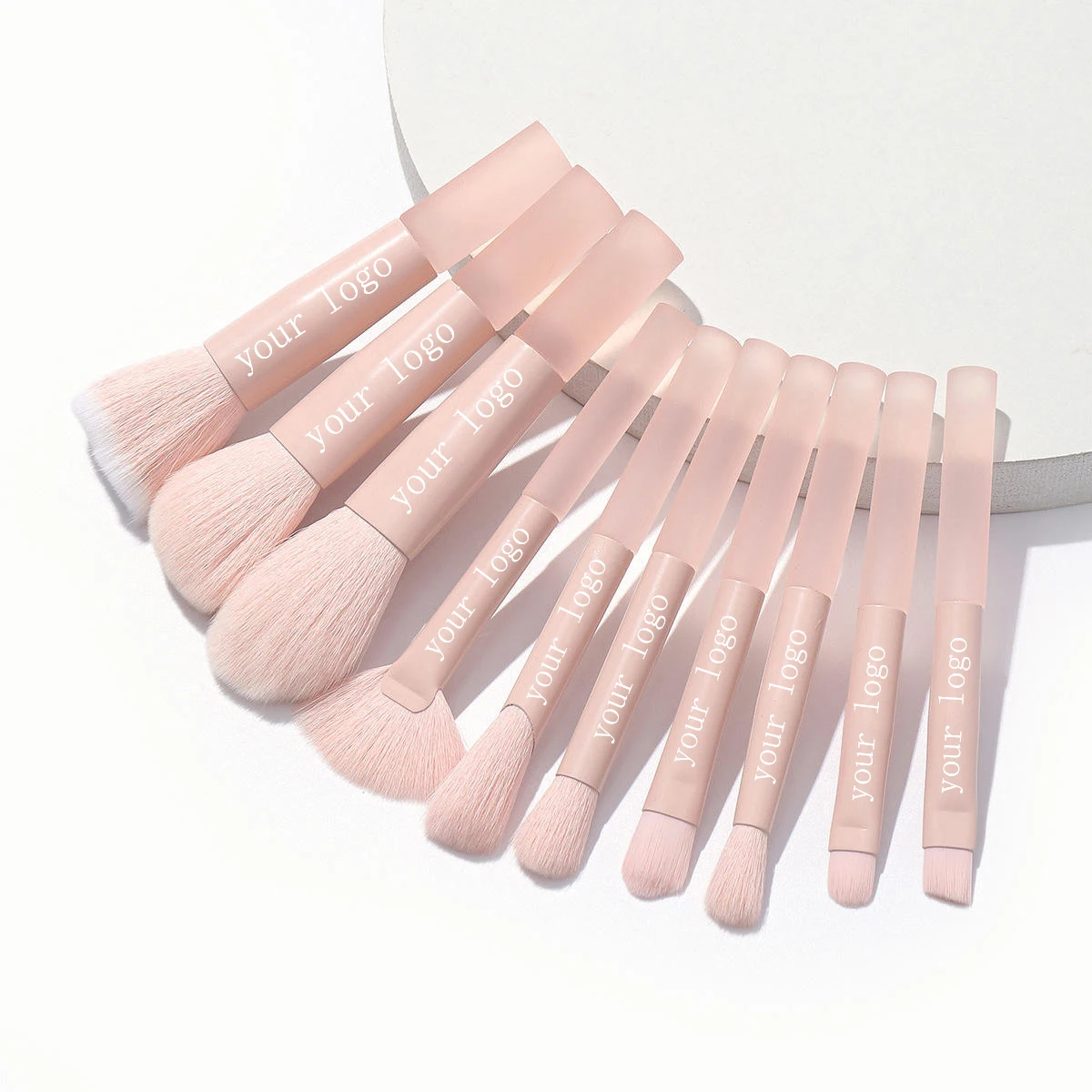 2023 Portable Jelly Makeup brush 7/10 PCS Pink Handle Travel Makeup brush Set Kabuki Cosmetics Foundation Powder