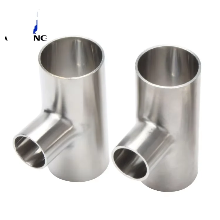 Custom Size SMS Sanitary Stainless Steel SS304 SS316L Polishing Welded Reducing Tee