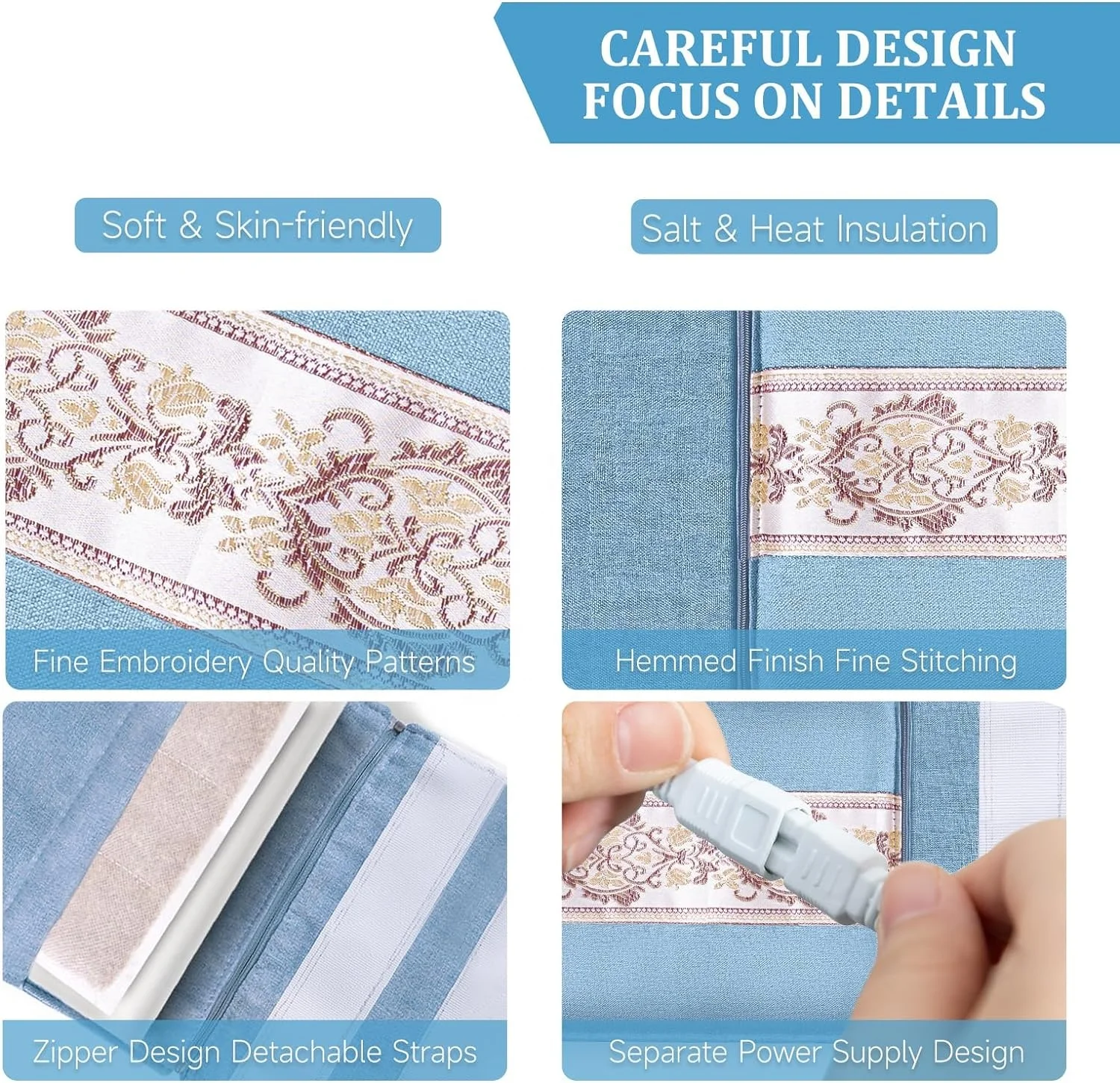 OEM/ODM Electric Sea Salt Hot Heated Pad with Moxibustion 9 Heat Settings Thermal Equipment for Back Pain Relief