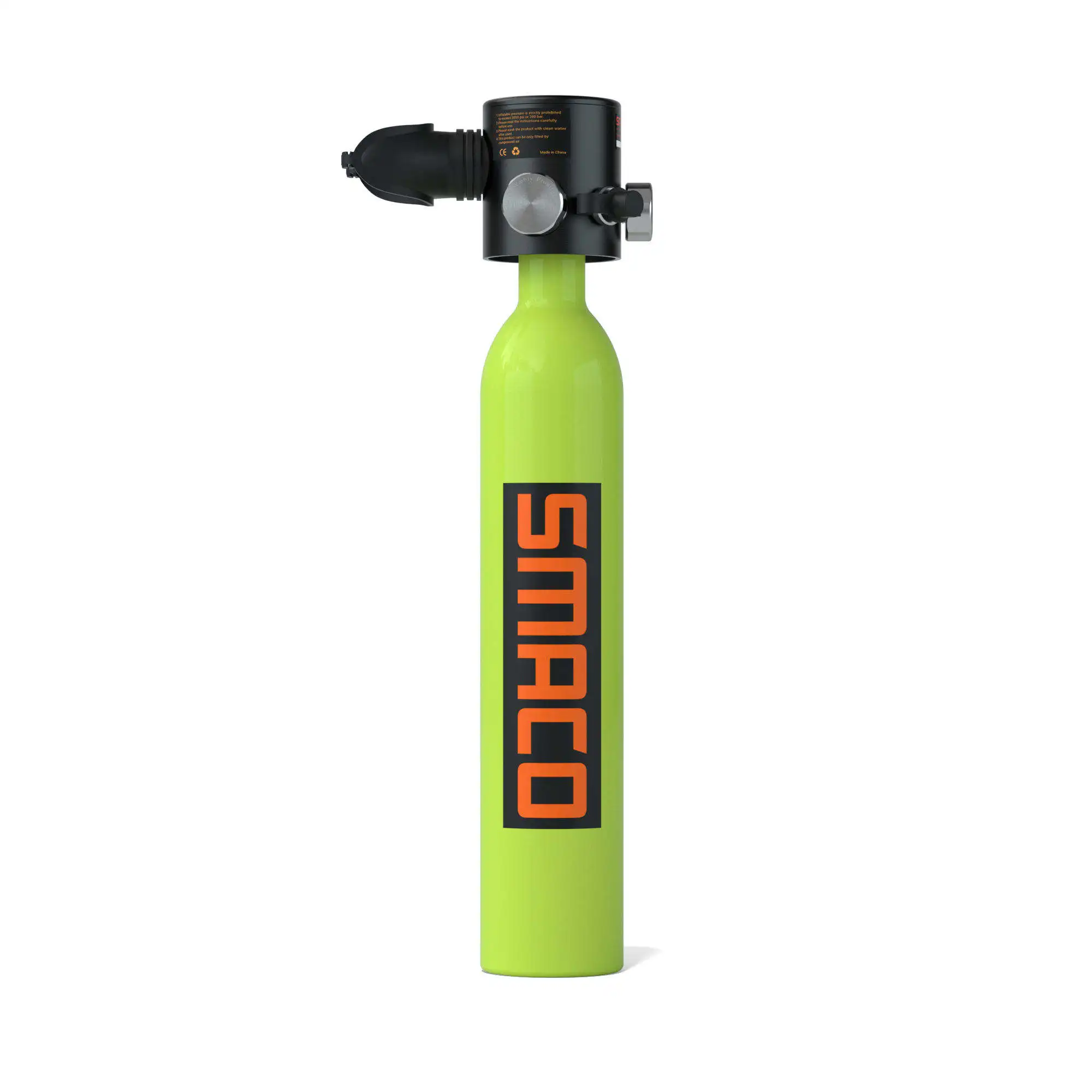 0.5L Scuba Diving Single Oxygen Cylinder Black/Green/Orange Mini Diving Air Tank