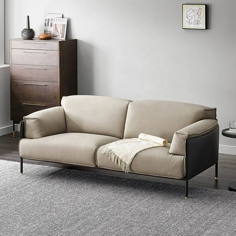 Modern minimalist Home Office furniture Villa living room linen fabric Three seater 4-seater sofa couches hotel lobby sofa