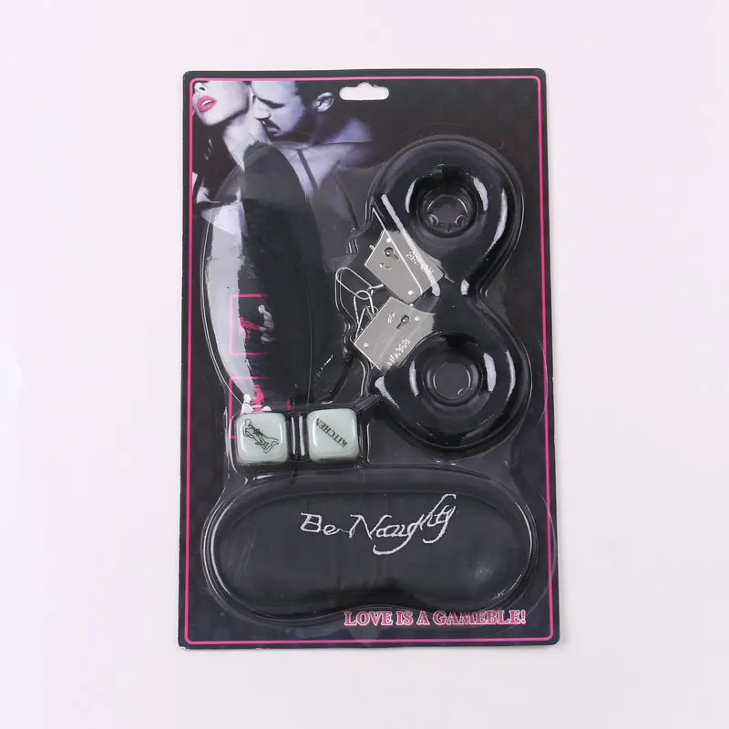 Sexy mask Dice Set Blindfolded Flirting Feathers Stick Plush Sex Handcuffs Paddle Whip for Adult Game