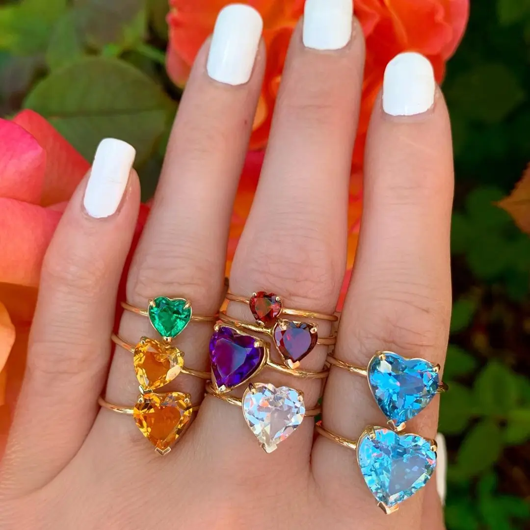 Barlaycs Fashion Cute Zircon Heart/Snake/Moon and Star/Chain Zodiac Openings Ring Set for Women Wedding Party Jewelry