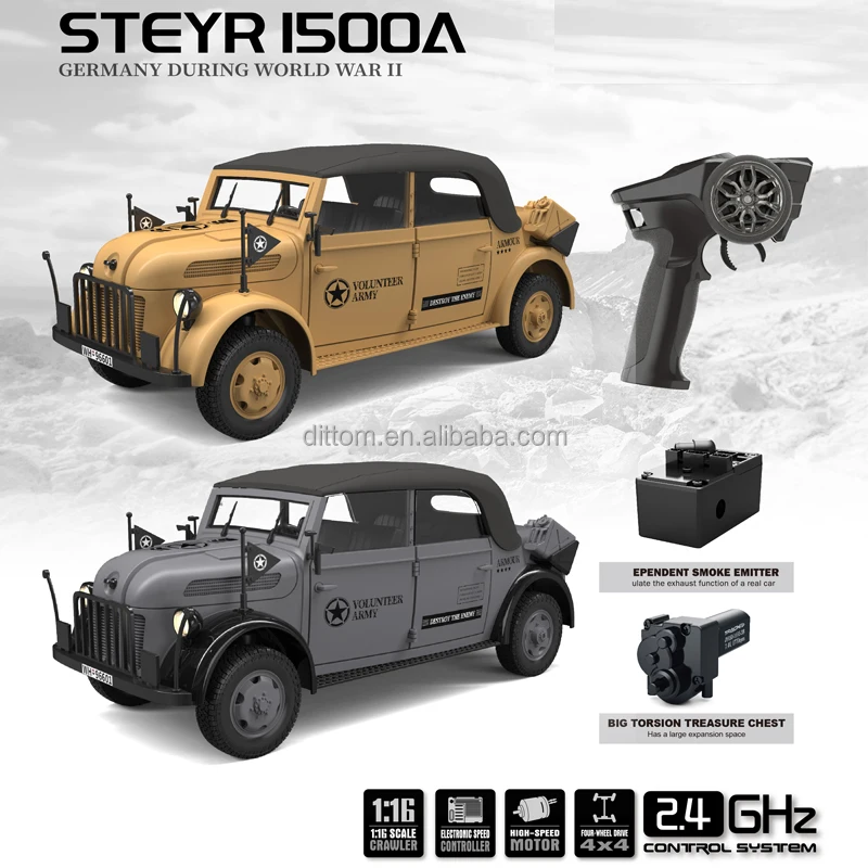 HG4-51 Rc Steyr Adventure Command Vehicle Car 1/18 4WD Off-Road Climbing Truck Toys(Lights&sounds&smoking)