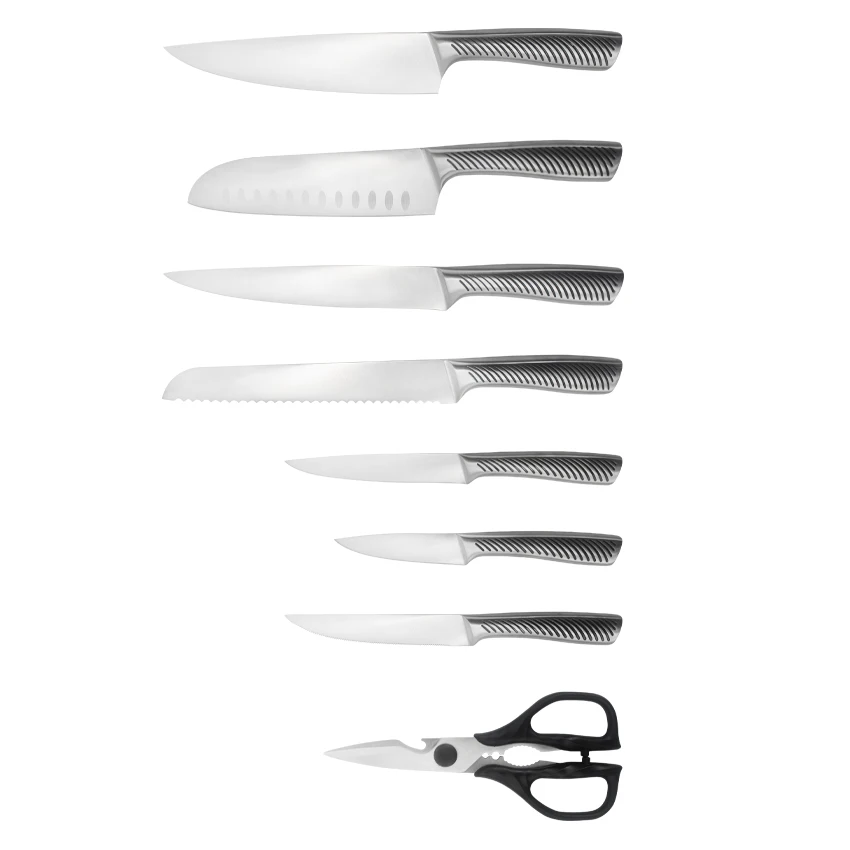 Our Own Manufacturer New Product Printed Logo With Wooden Block Kitchen Chef Knives Set Professional