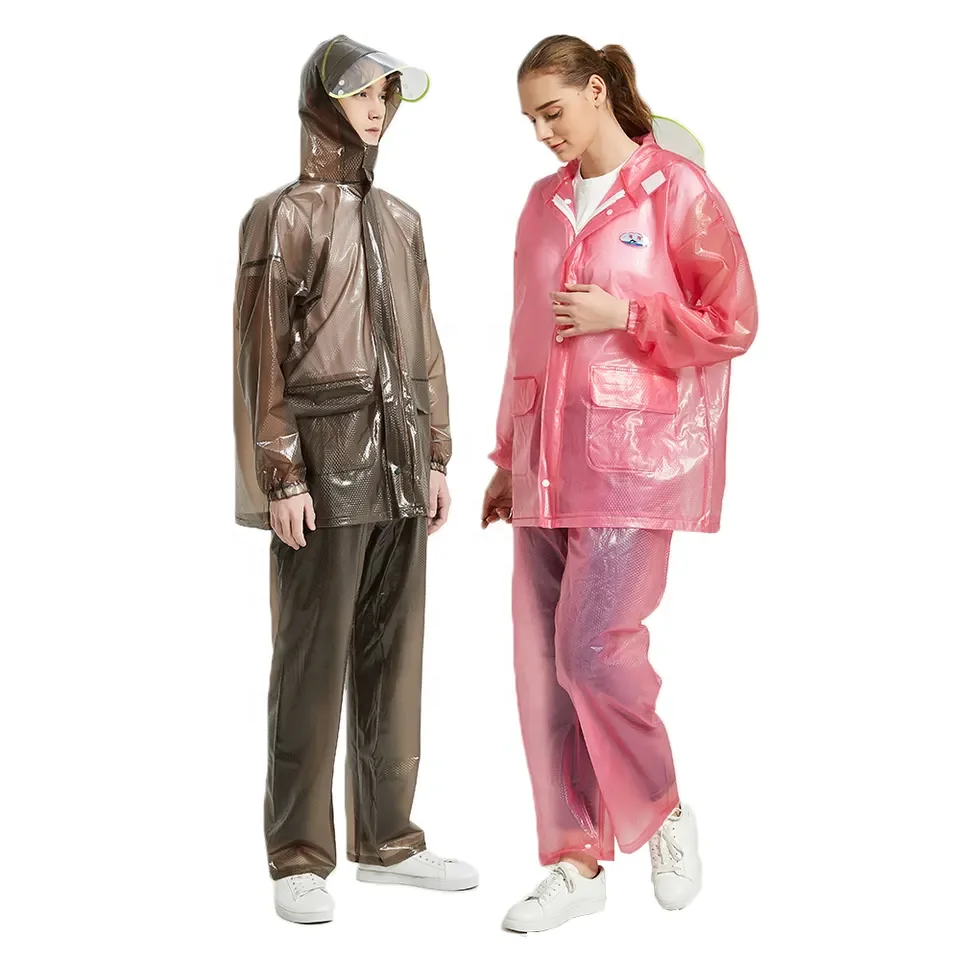 PVC clear rain coat on sale for adult Waterproofing rain ponchos for adults waterproof poncho raincoat