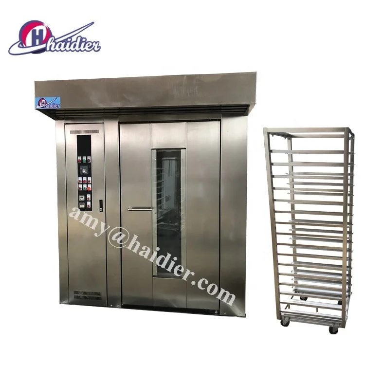 380V/220V rotary rack oven GAS power baguette bread Oven, Completely used Stainless Steel material 64 tray Pastry Oven