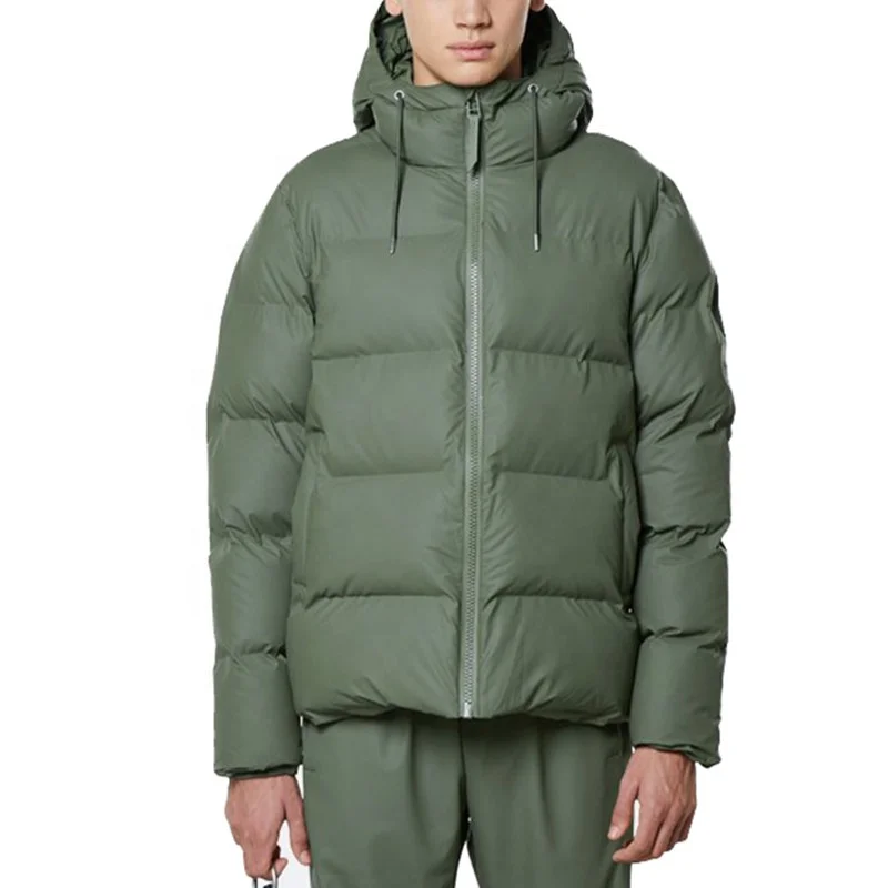 custom logo windbreaker bubble jackets wholesale zip up down jacket new design mens fashion puffer jacket