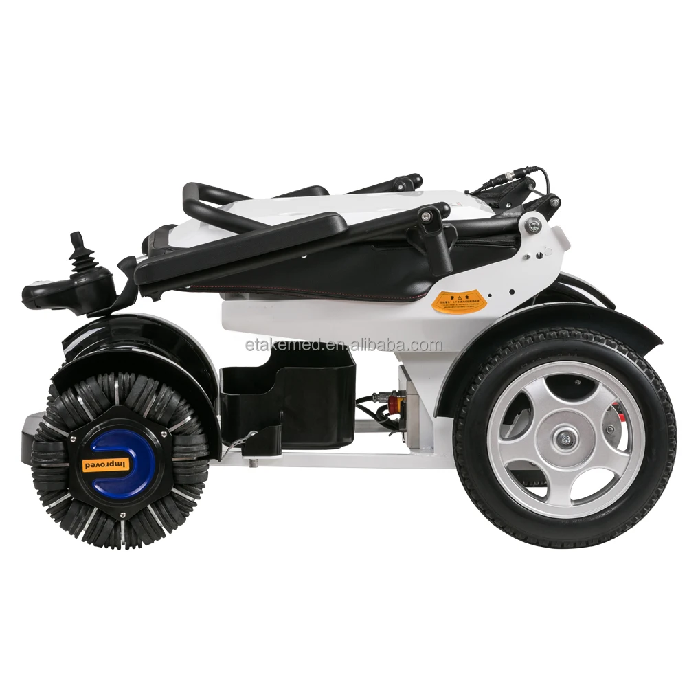 Disabled joystick control electric wheelchair high quality all terrain folding power wheelchair for the elderly