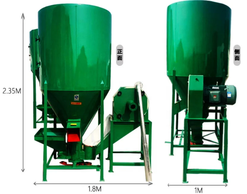 High Production Batch Cattle Feed Grinder Mixer Feed Processing Machine