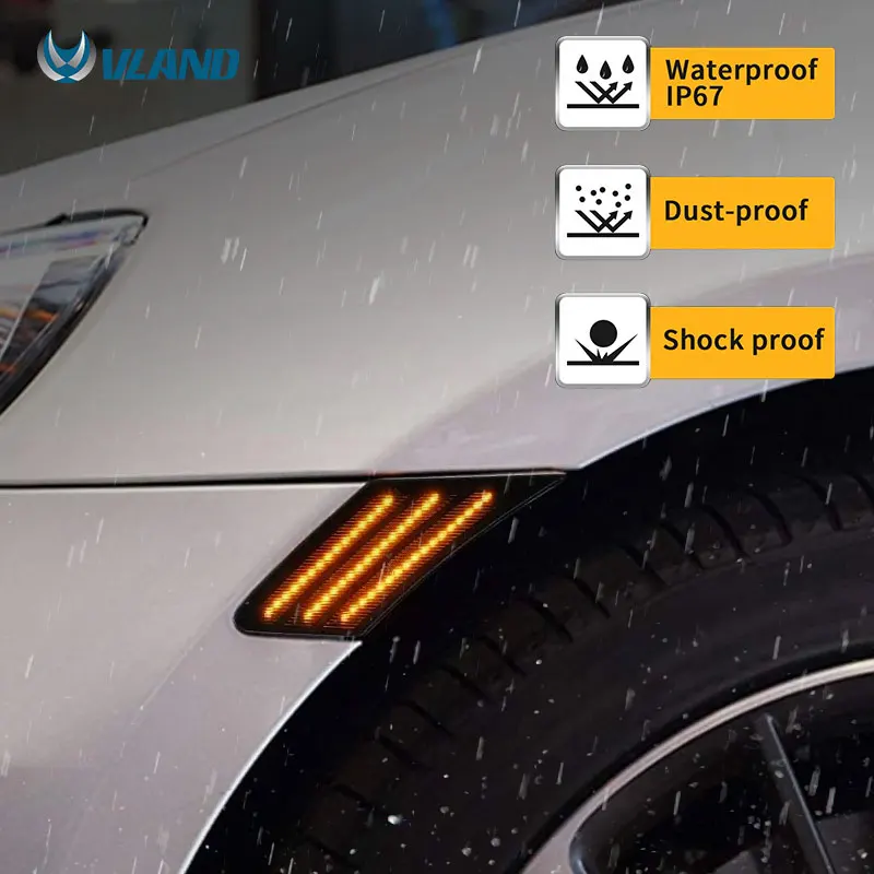 VLAND Factory LED Side Marker Lamps For Subaru BRZ Scion FRS Toyota GT86 2013-2019 with Amber Daytime Running Lights