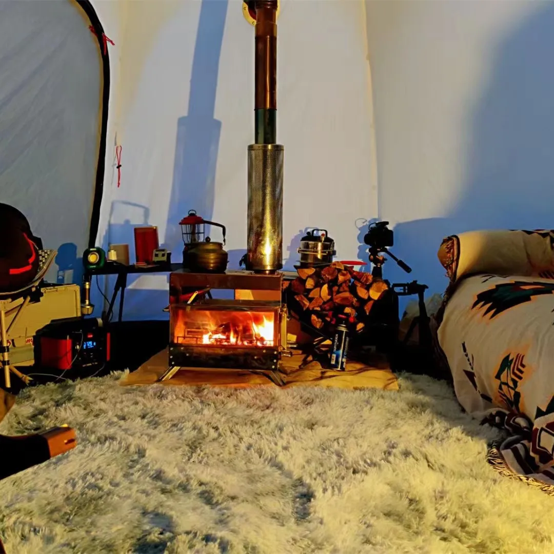 304 Stainless Steel Wood Burning Stove Camping Stove for Hot Tents,