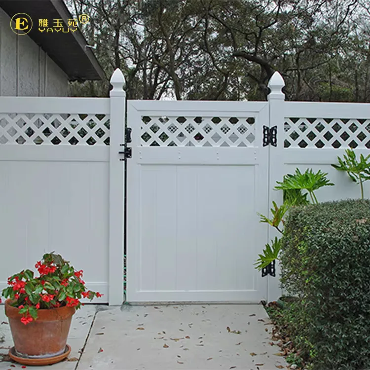 Manufacturer Gothic Top Vinyl Fence Privacy Panels Used For Sale 6 ft x 8 ft Cheap White Vinyl Lattice Privacy PVC Fence Panels