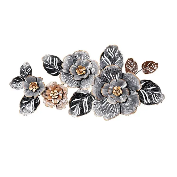 Bohemian style Iron Three-Dimensional Flower Pastoral Wall Hanging Wholesale Living Room Dining Room Bedside Wall decoration