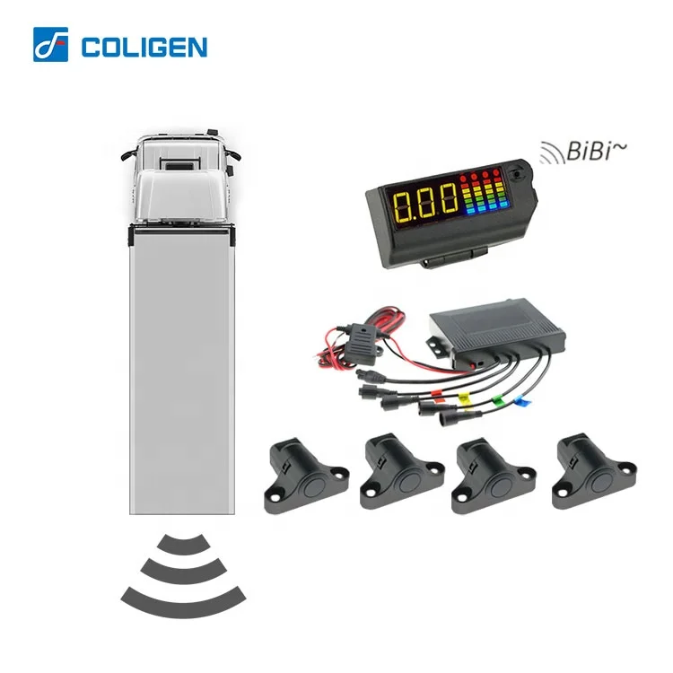Coligen 4 Pcs Radar Blind Spot Alarm Truck Parking Sensor System Reverse Sensor Truck or Bus Parking