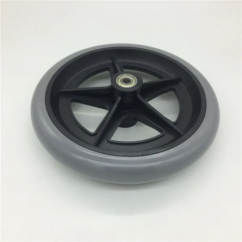 JQ Caster 200mm Solid Plastic Bearings Wheel for Wheelchair Front Leg