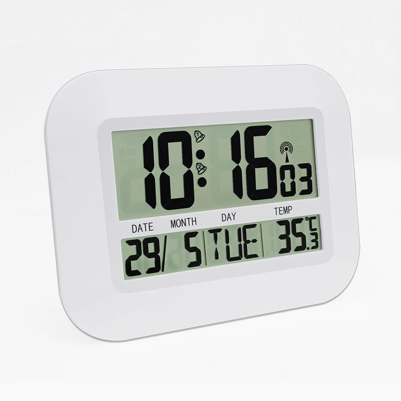 
H149C-DCF Amazon Hot Selling Radio Controlled Alarm wall Clock LCD table alarm clock 
