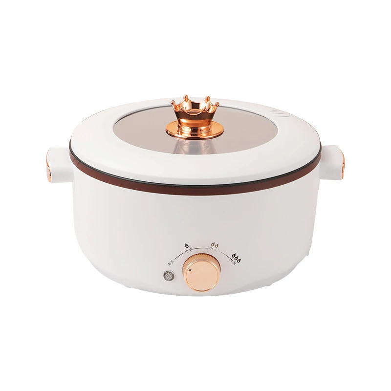 NEW Electric Deep Cooking Hot Pot With Glass Lid Custom Kitchen Electric Multifunction Cooker