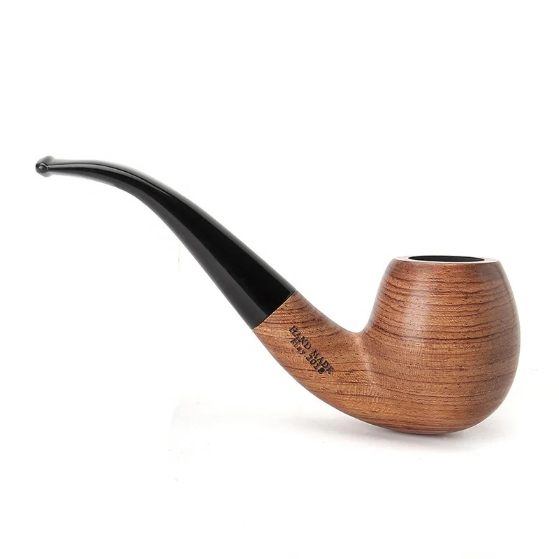 Wholesale Bent Smoking mouthpiece Wooden Tobacco Pipe Custom Logo Smoking Pipes