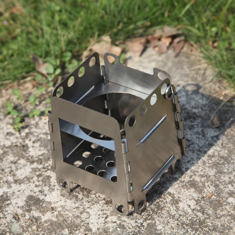 Outdoor Folding fire pit station barbecue wood Portable Outdoor Home Camping Adjustable Stainless Steel  Camping Solo Stove