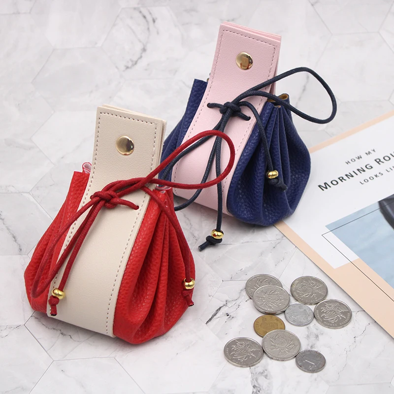 Vegan Leather Game Dice Tray Pouch Bag Drawstring Coin Purses Camping Tool Holder Bag