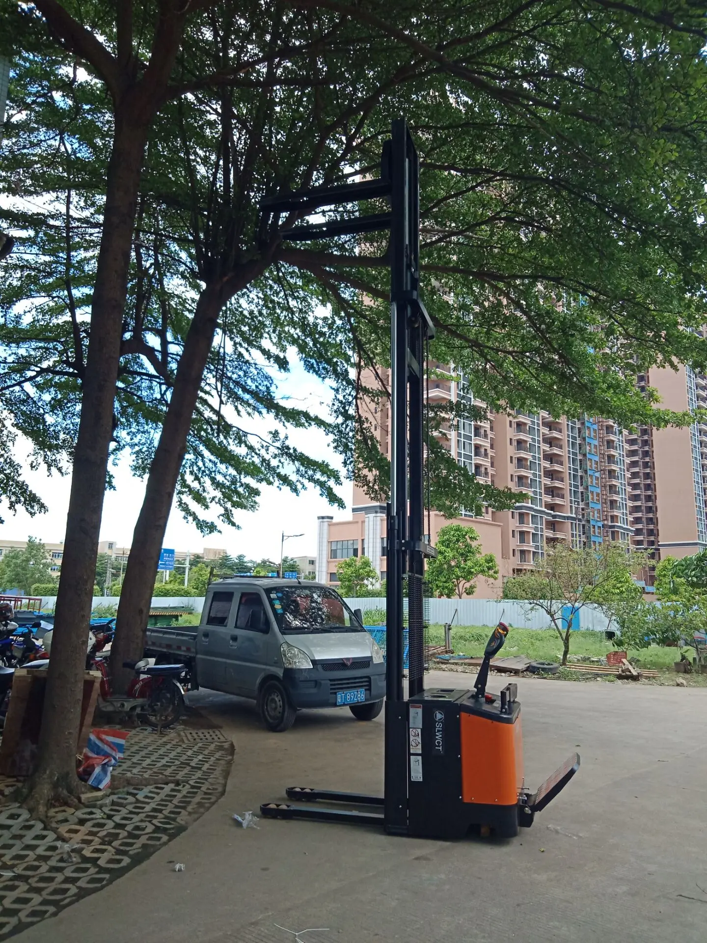 Hydraulic forklift stacker stand up electric stacker